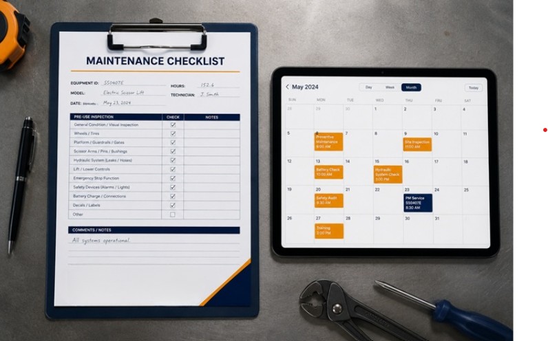 What Does a Monthly Scissor Lift Service Inspection Include